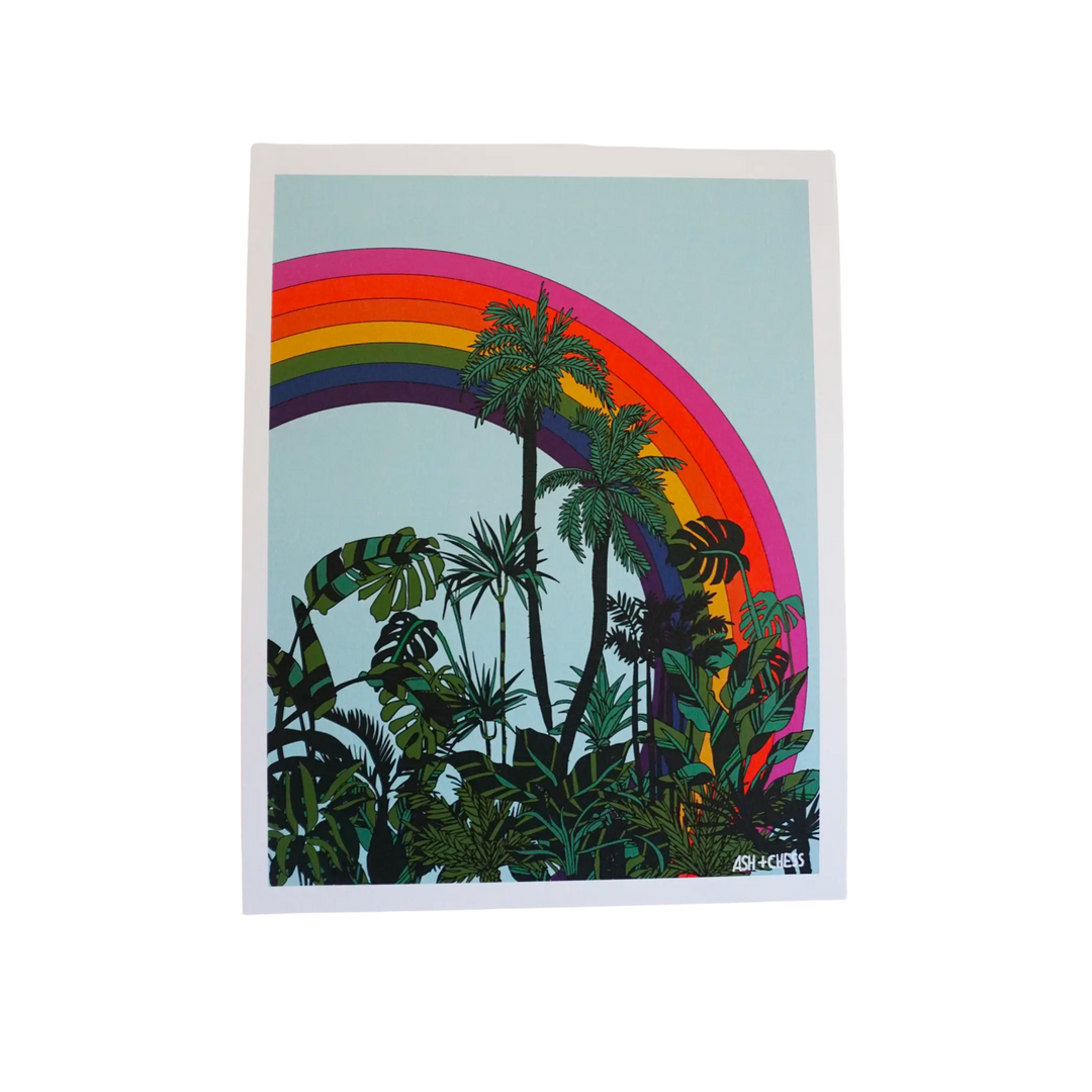 Ash + Chess Rainbow Palms Art Print 11" x 14"