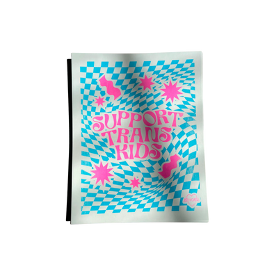 Ash + Chess Support Trans Kids Risograph Print 11" x 14"