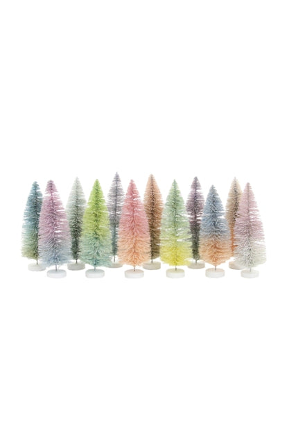 Pastel Sisal Bottle Brush Trees Set
