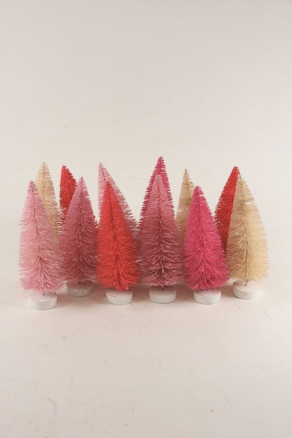 Pink Sisal Bottle Brush Trees Set