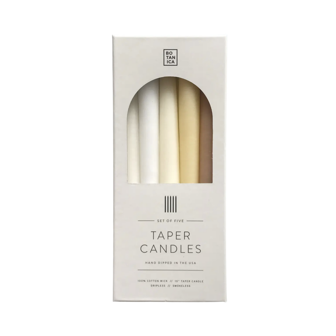 Neutral Taper Candle-Set of 5