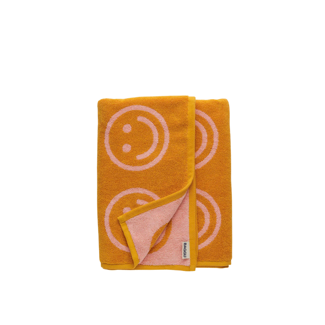 Marigold Peach Happy Bath Towel