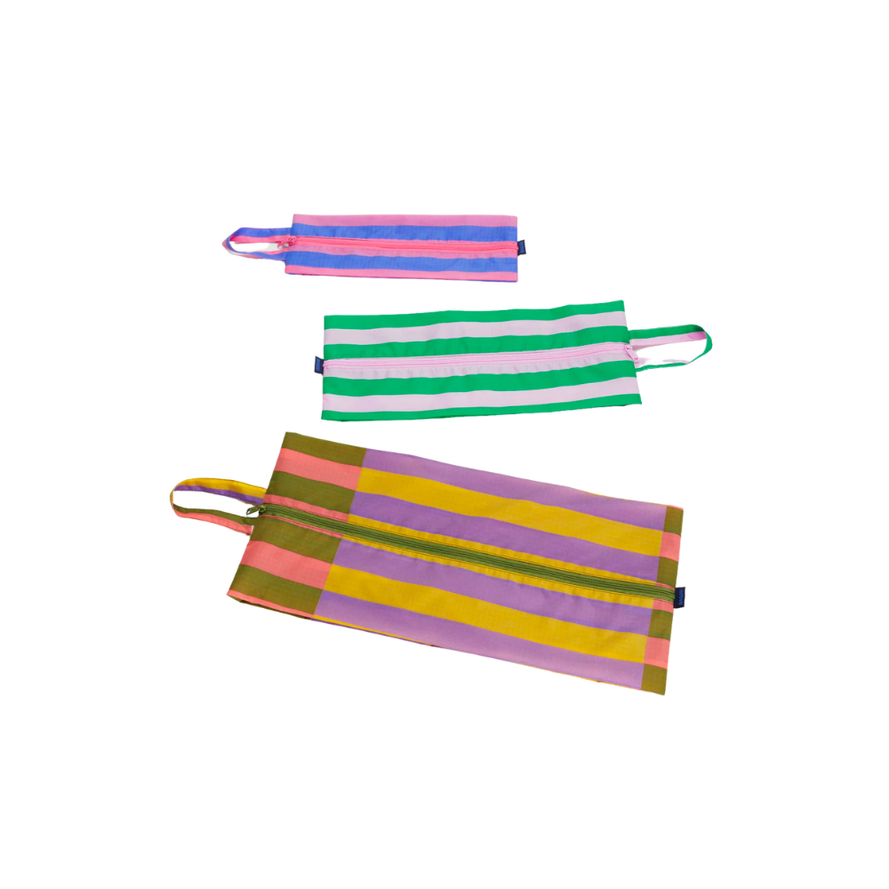 3D Zip Pouch Set - Awning Stripes