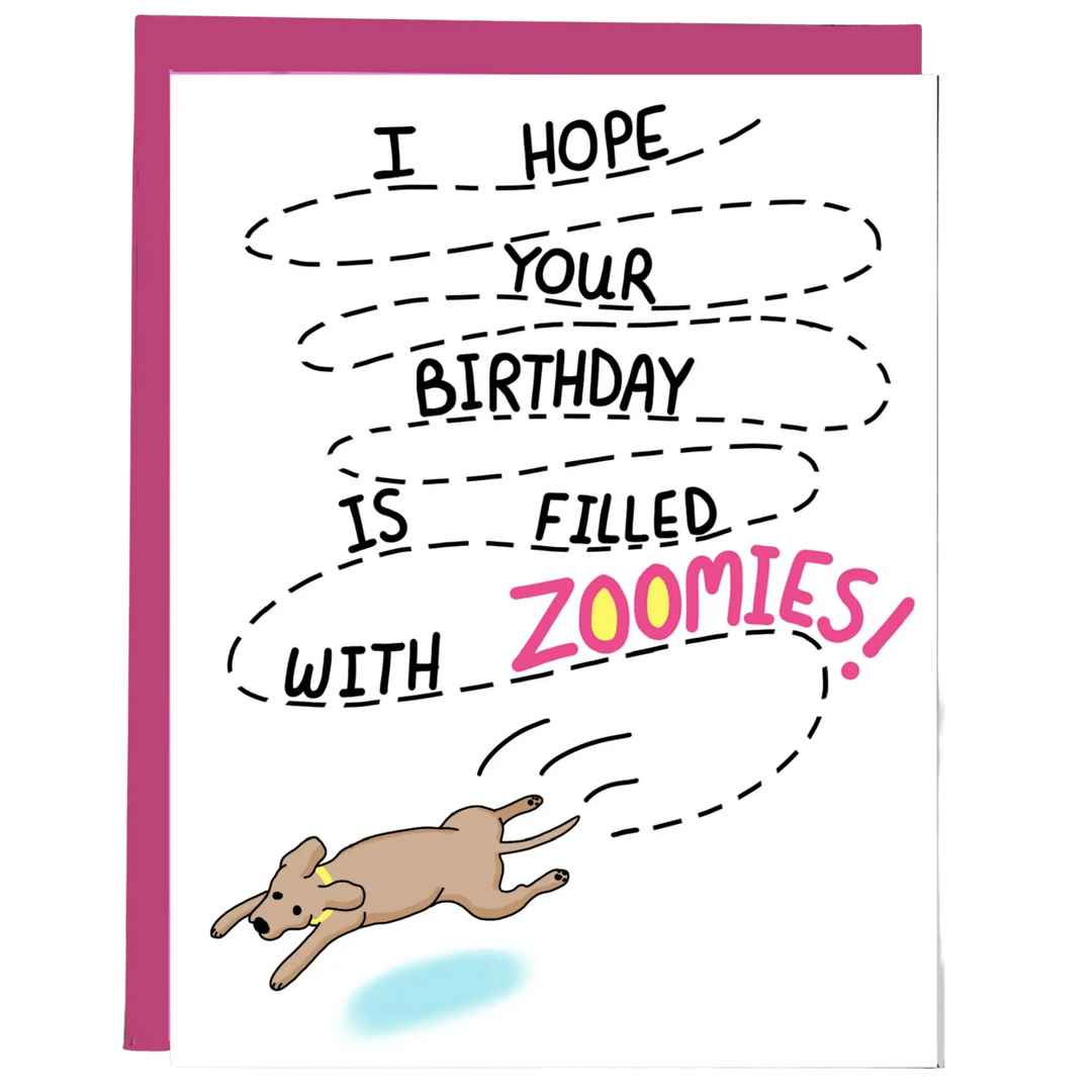 Dog Zoomies Birthday Card