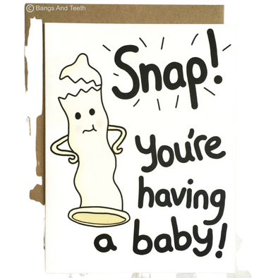 Snap Condom Baby Card
