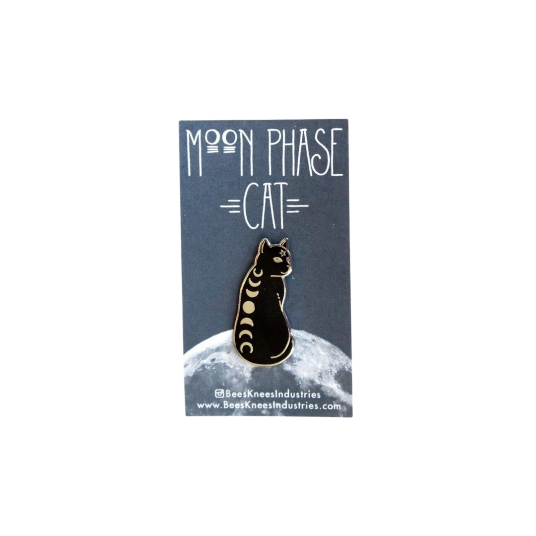 Moon Phase Cat Enamel Pin
