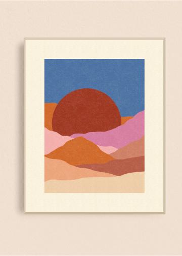Terracotta Pink Sunset 8x10 Art Print