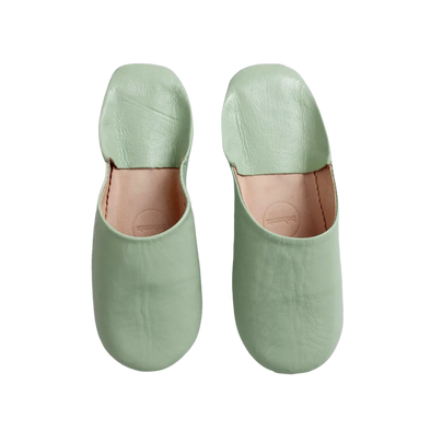 Moroccan Babouche Slippers - Sage
