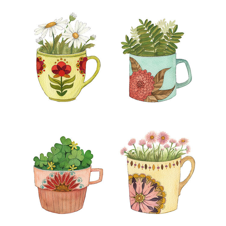 Art Print:  Botanical: Cup Collection