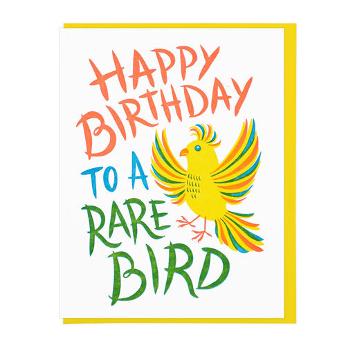 Happy Birthday To A Rare Bird Letterpress Card