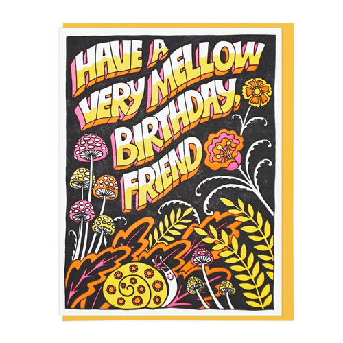 Mellow Birthday  Letterpress Greeting Card