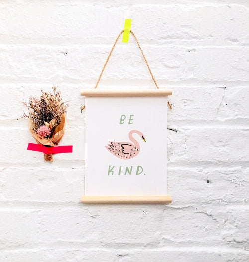 Be Kind-Swan 6x8" Canvas Banner
