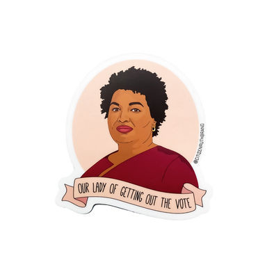 Stacey Abrams "Our Lady of Getting Out the Vote" Sticker
