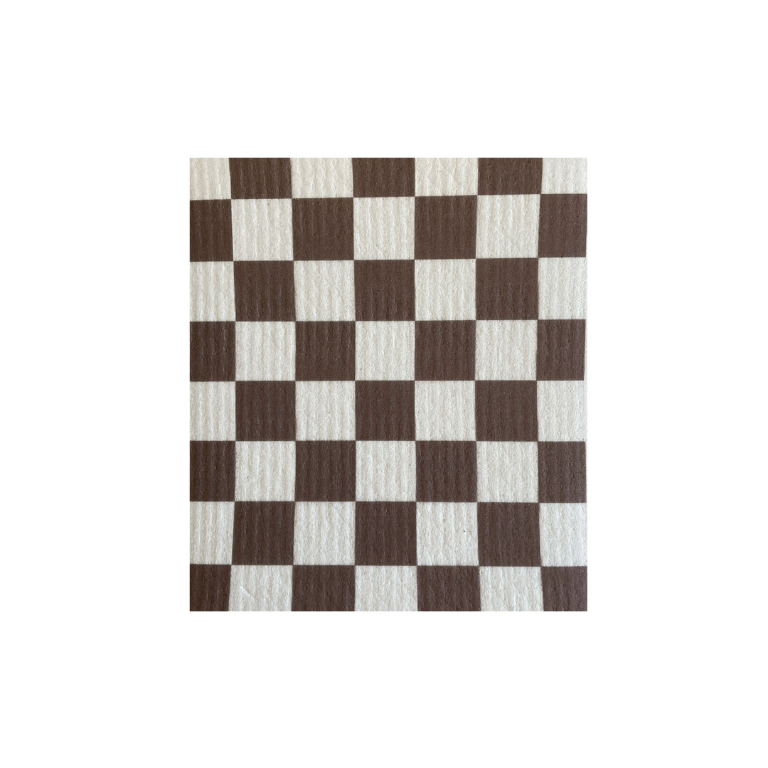 Brown Checker Swedish Dish Cloth