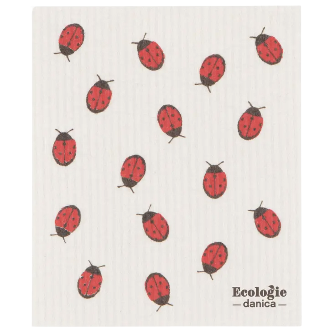 Fly Away Ladybug Swedish Dishcloth