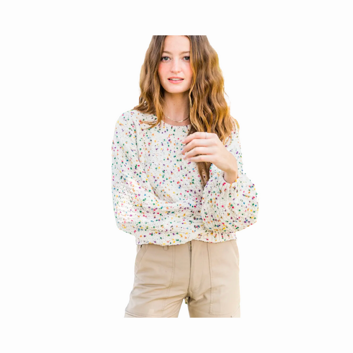 Knit Soft Colorful Polka Dot Sweater