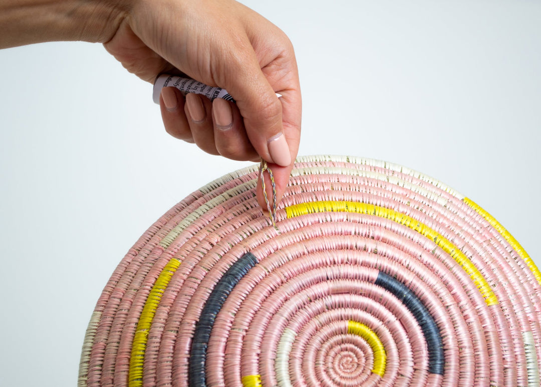 Medium Pale Blush Spiral Basket