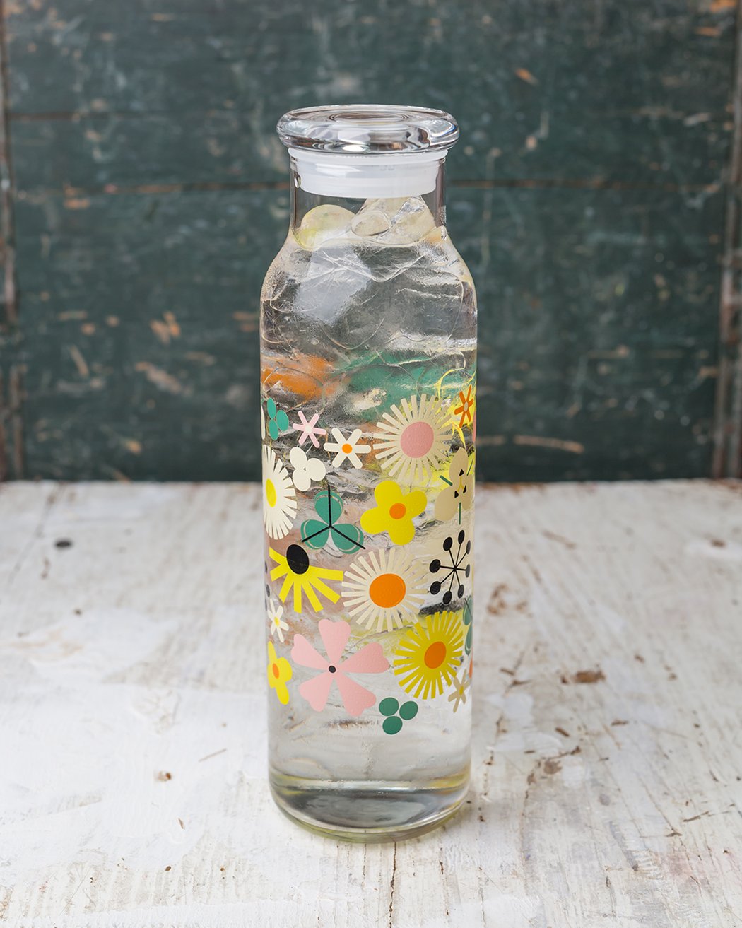 Pop Floral Glass Bottle