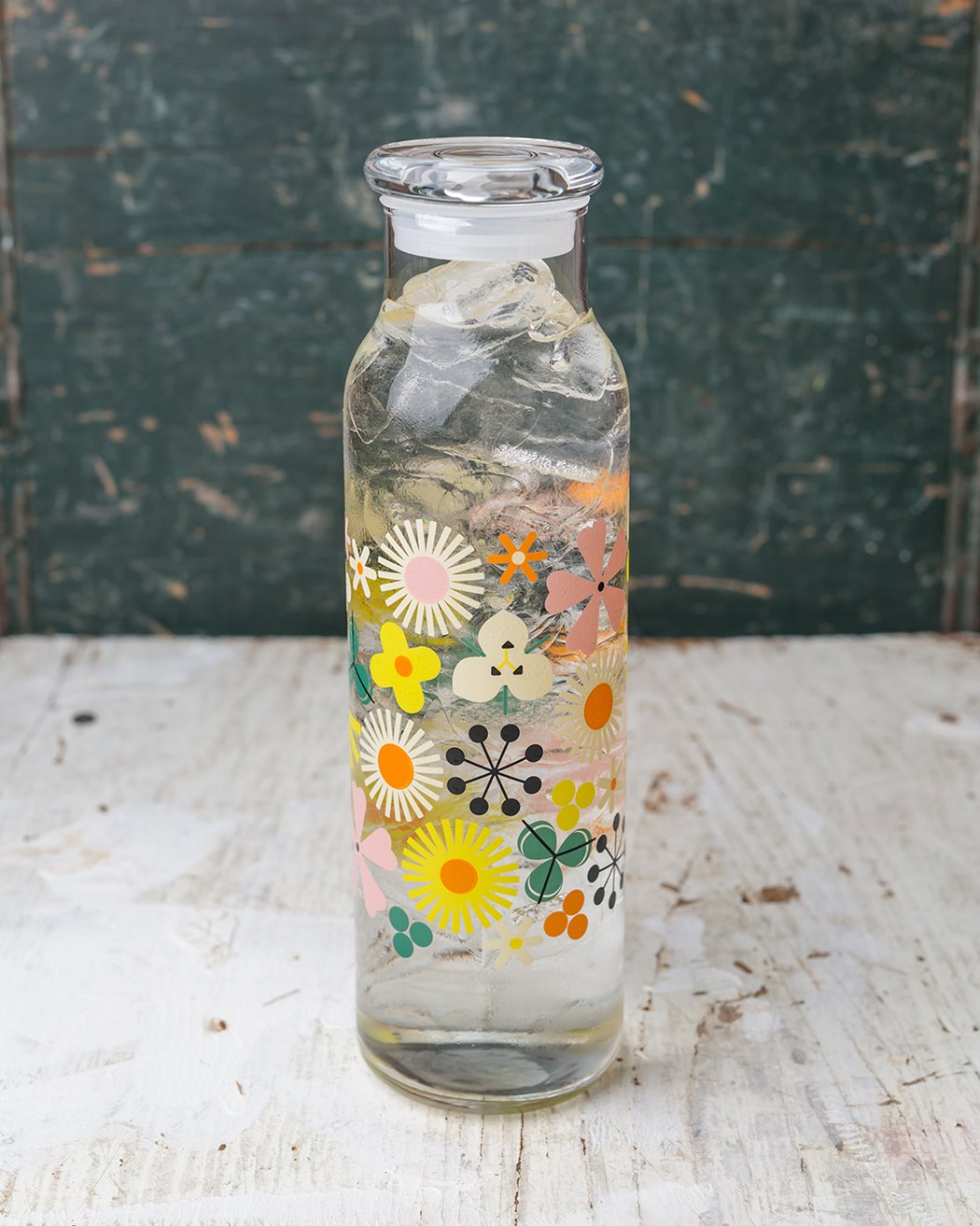 Pop Floral Glass Bottle