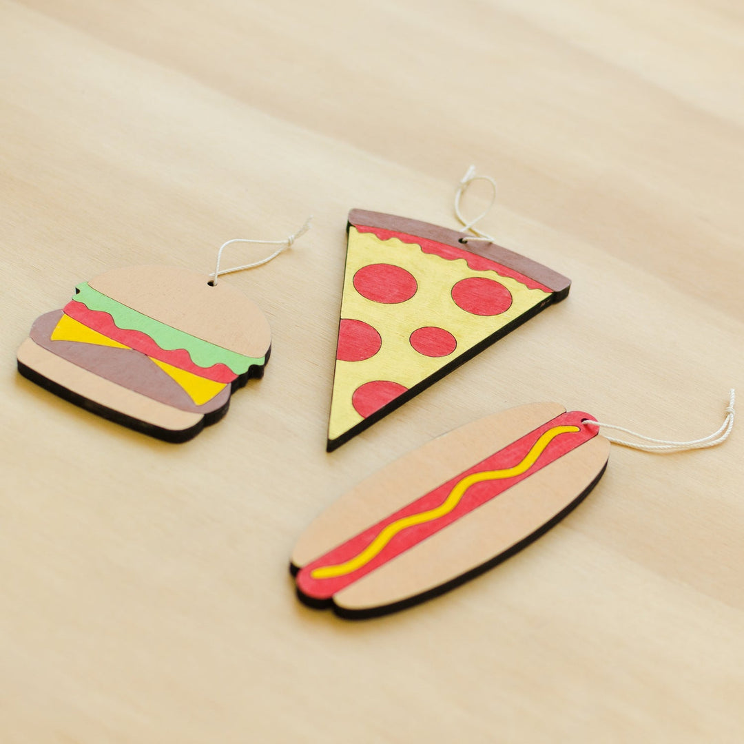 Pizza, Hot Dog or Burger Ornaments