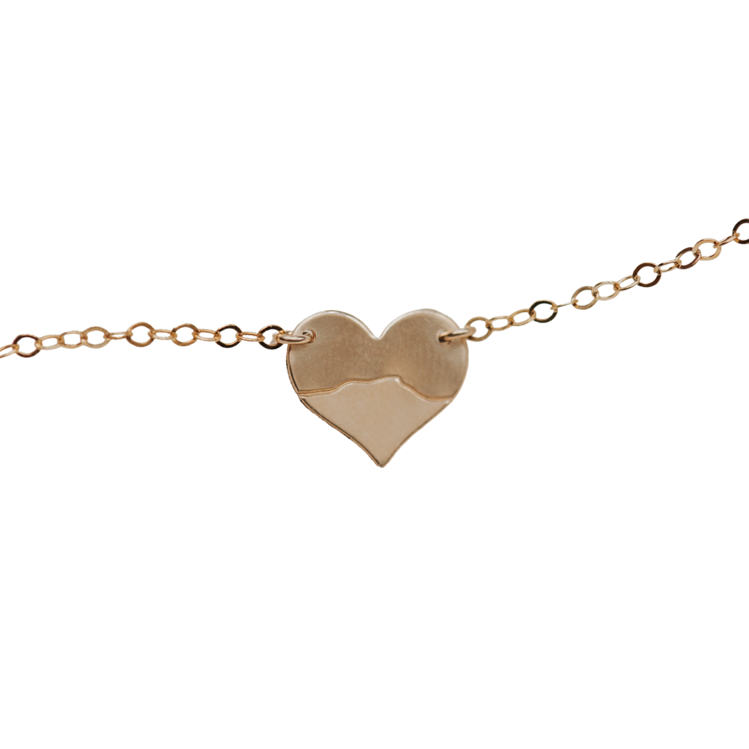 Camel's Hump Heart Necklace - Gold Filled