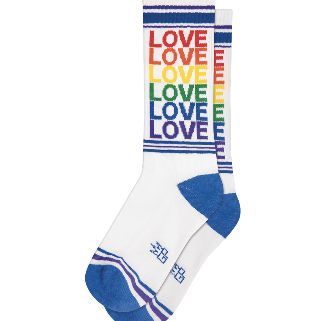 Love Rainbow Ribbed Gym Socks