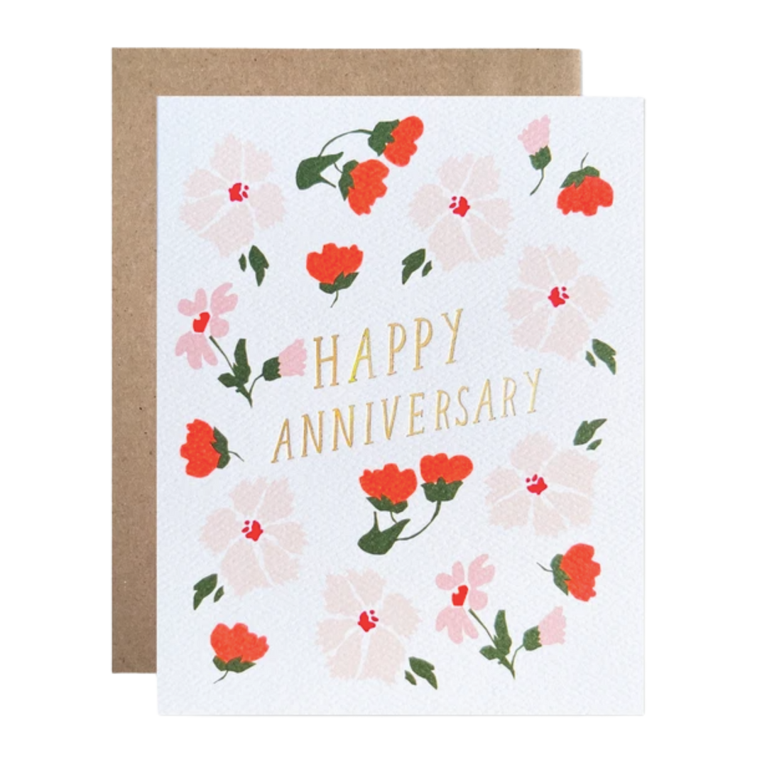 Anniversary Garden Card with Gold Foil