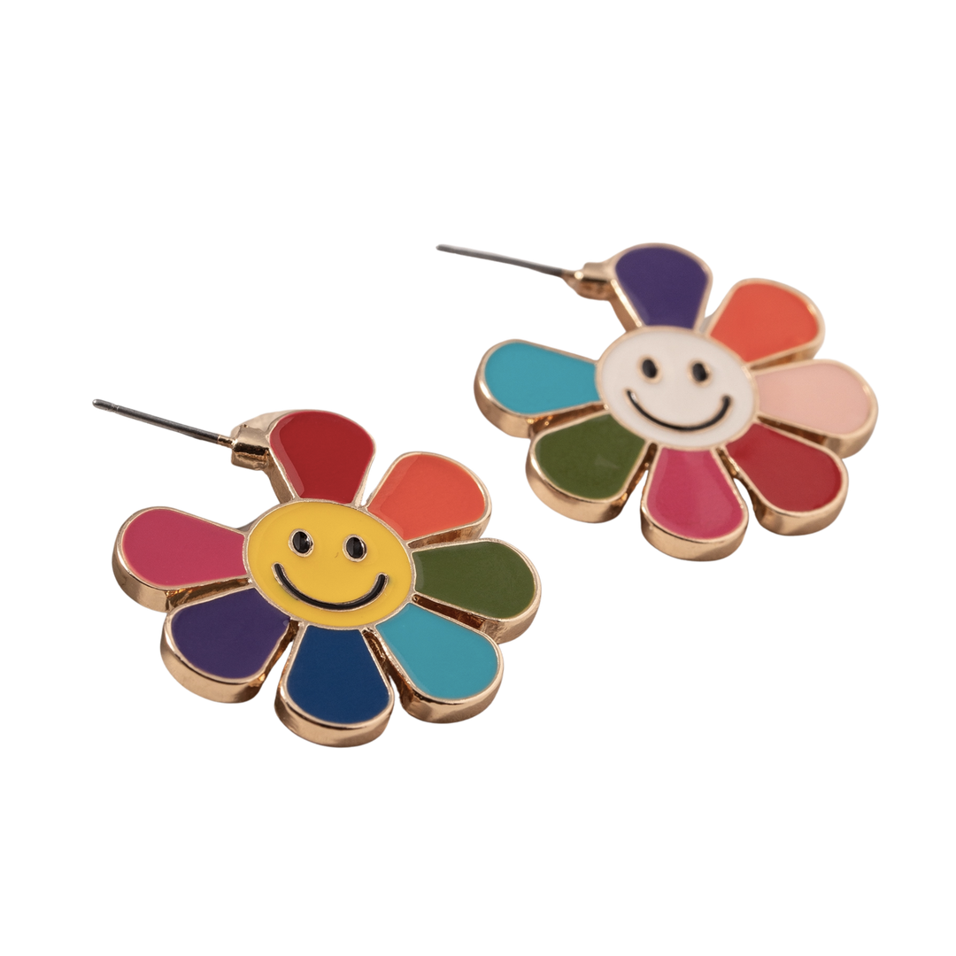 Smile Flower Dangle Earrings