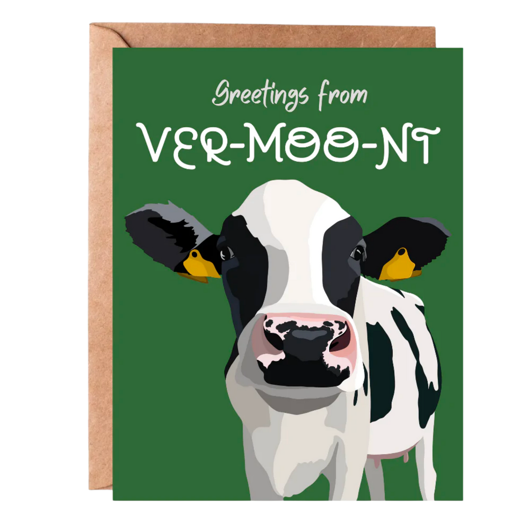 Greetings from Ver-Moo-nt Greeting Card