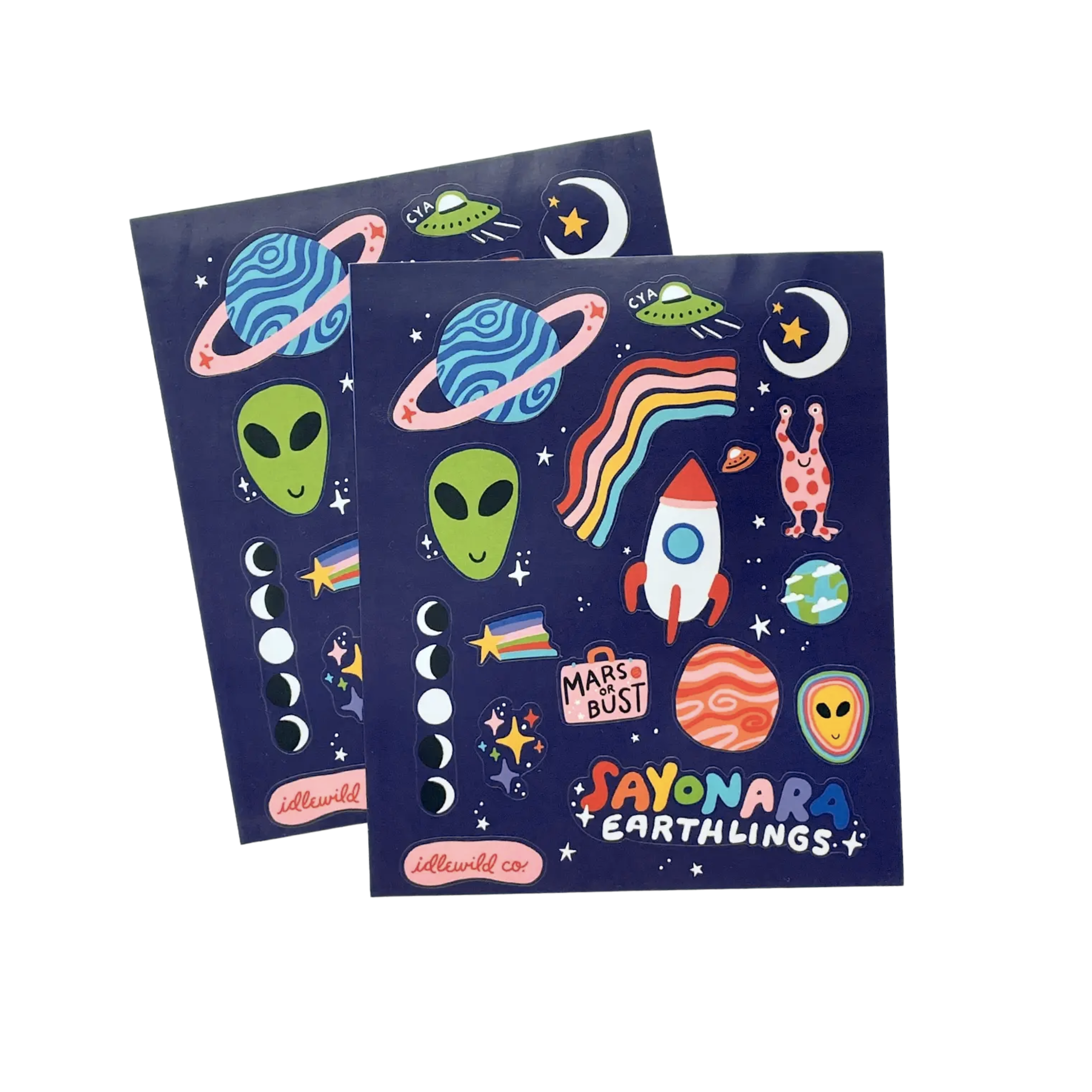 Space Race Sticker Sheets – Golden Hour Gift Co