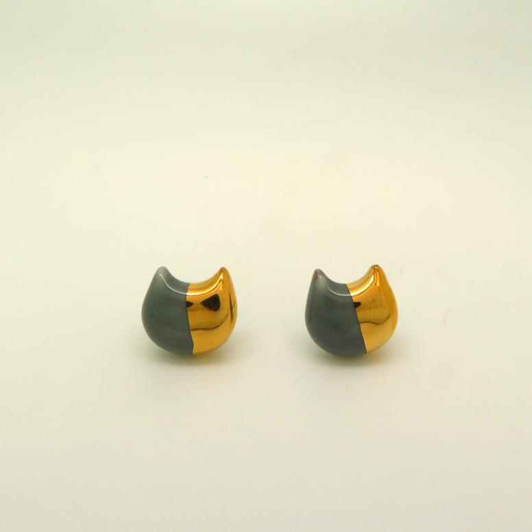 Gold Dipped Cat Earrings