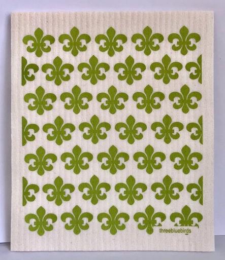 Green Fleur Swedish Dishcloth