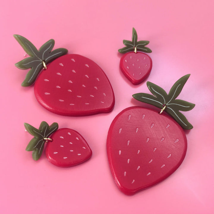 Strawberry Earrings - Large