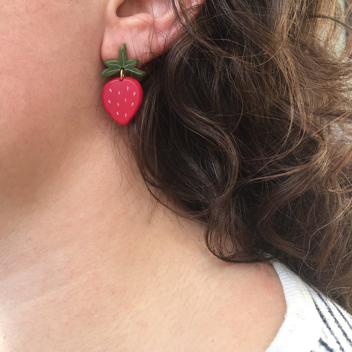 Strawberry Earrings - Small