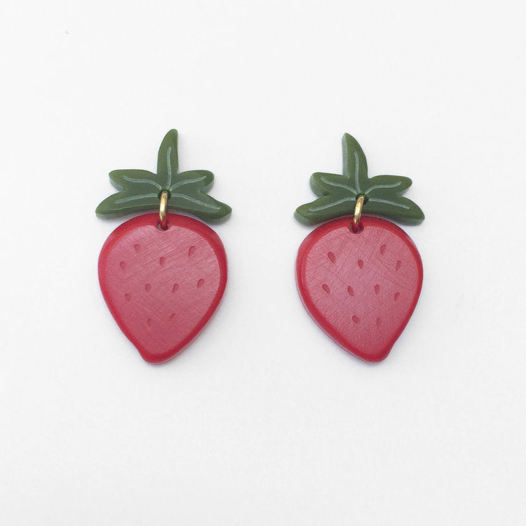 Strawberry Earrings - Small