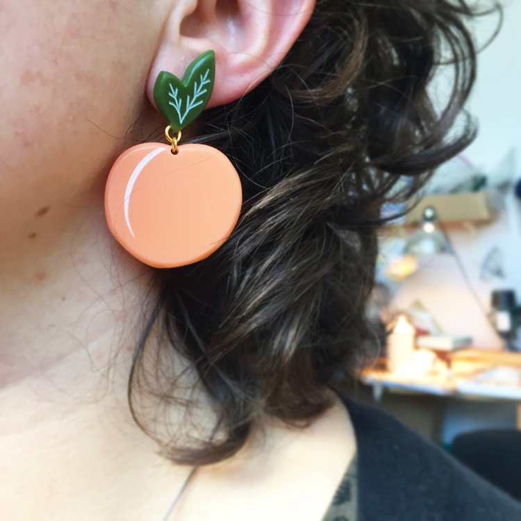 Peach Earrings - Large