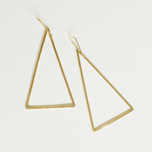 Large 14kt Gold Filled Triangle Dangle Earrings