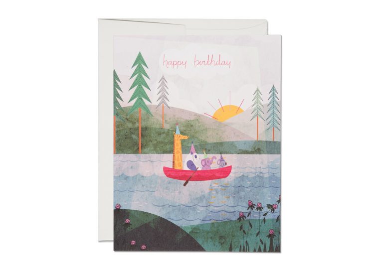 Four In  A Canoe-Birthday Card