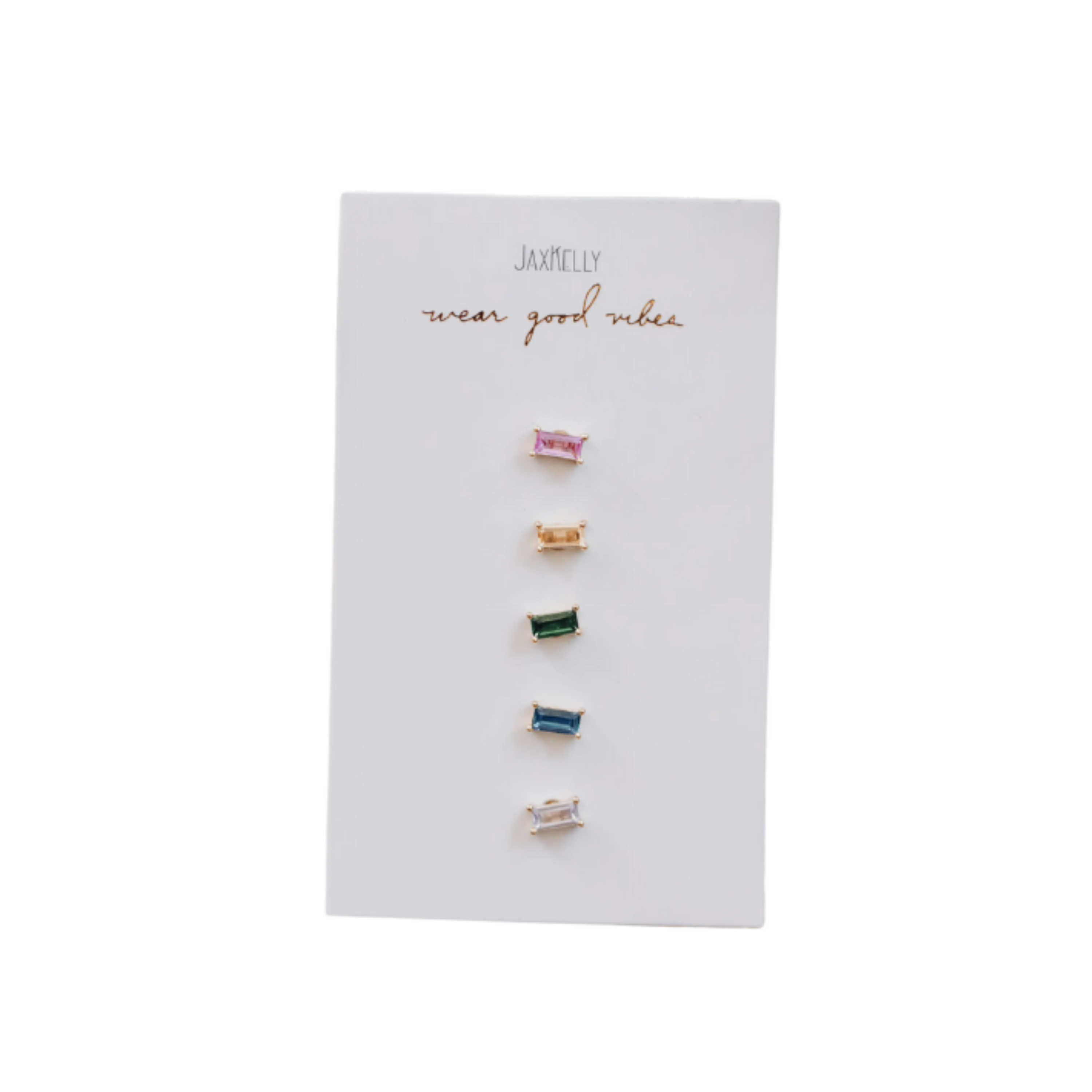 Rainbow Baguette Earrings Golden Hour Gift Co