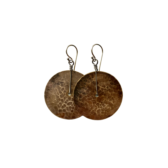 Brass Disk Earrings - Medium