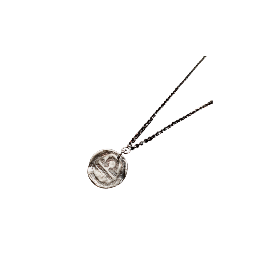 Zodiac Pendant Single Sterling Medallion on Sterling Chain