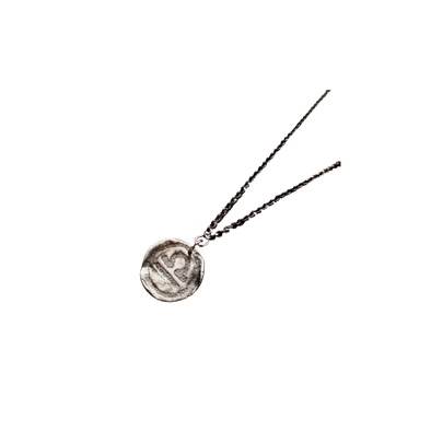 Zodiac Pendant Single Sterling Medallion on Sterling Chain