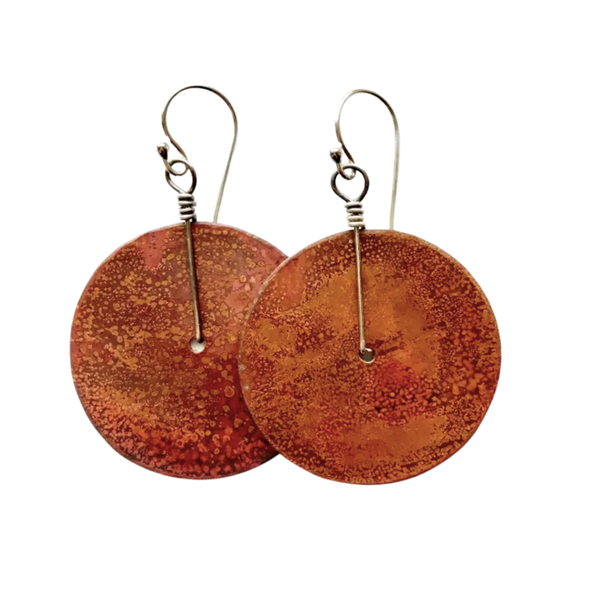 Copper Disks Medium Earrings