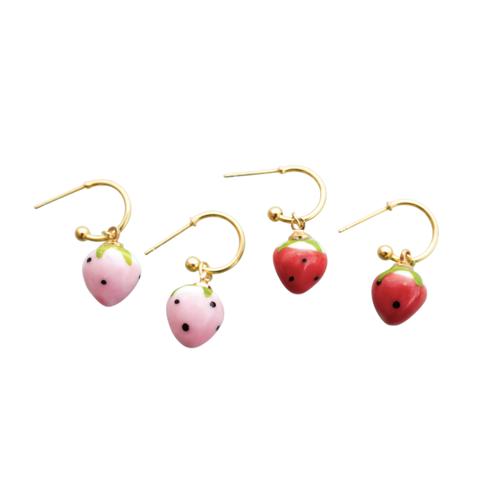 Strawberry Hoop Earrings