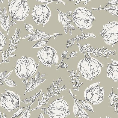 Organic Cotton Infinity Scarf - Botanical Illustration