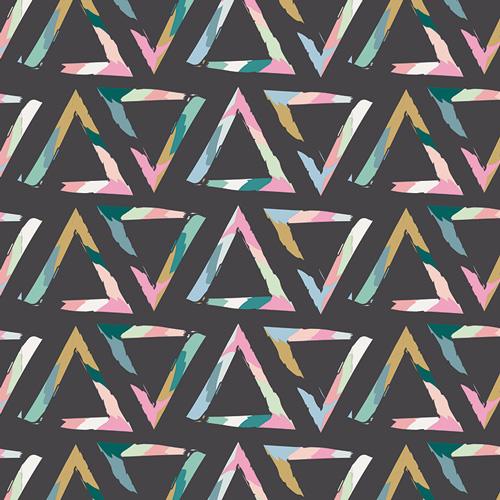Organic Cotton Headband - Colorful Triangles on Charcoal