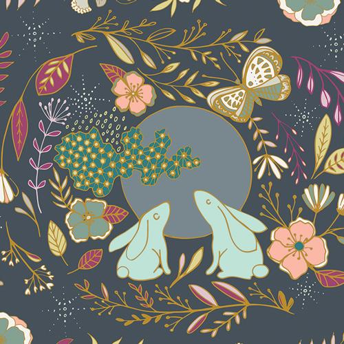 Organic Cotton Jersey + Minky Baby Blanket - Bunny Day Dream