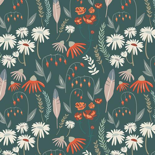 Organic Cotton Headband - Wild Feathers and Flowers