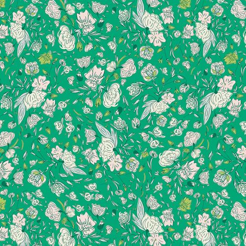 Organic Cotton Infinity Scarf - Green Blossom