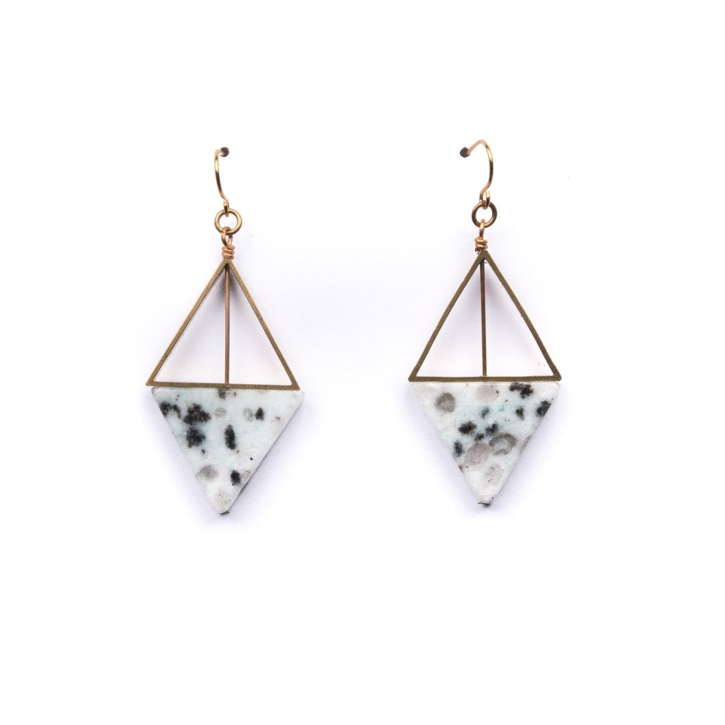 Kiwi Jasper XL Double Triangle Earrings